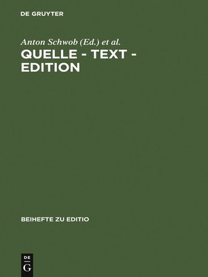 cover image of Quelle--Text--Edition